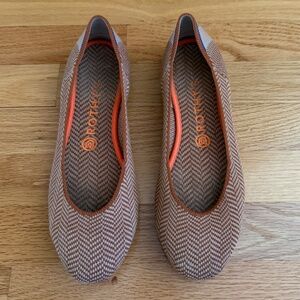 Rothy's Square Camel Herringbone Plaid Size 9 Flats
